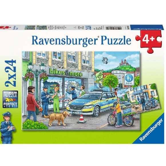 New sealed Ravensburger-2 X 24 Piece Puzzle-Police at Work - Picture 1 of 15